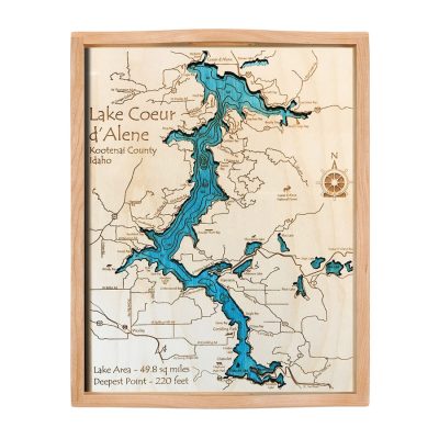 Lake Coeur d’Alene, ID Nautical Wood Serving Tray