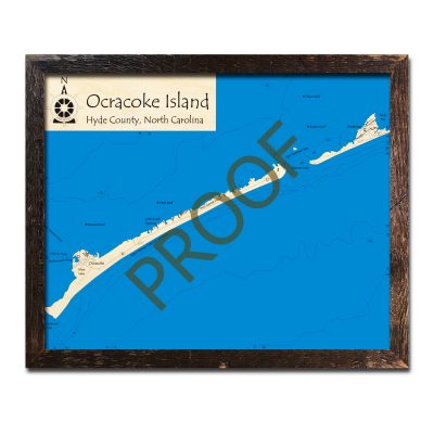 Ocracoke Island, NC Nautical Wood Maps