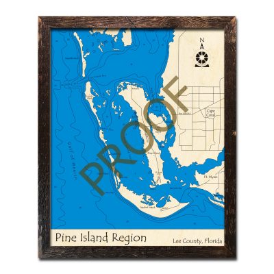 Pine Island Region, FL Nautical Wood Maps