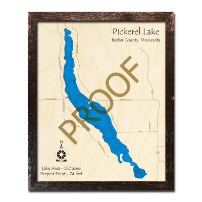 Pickerel Lake MN Wood Map