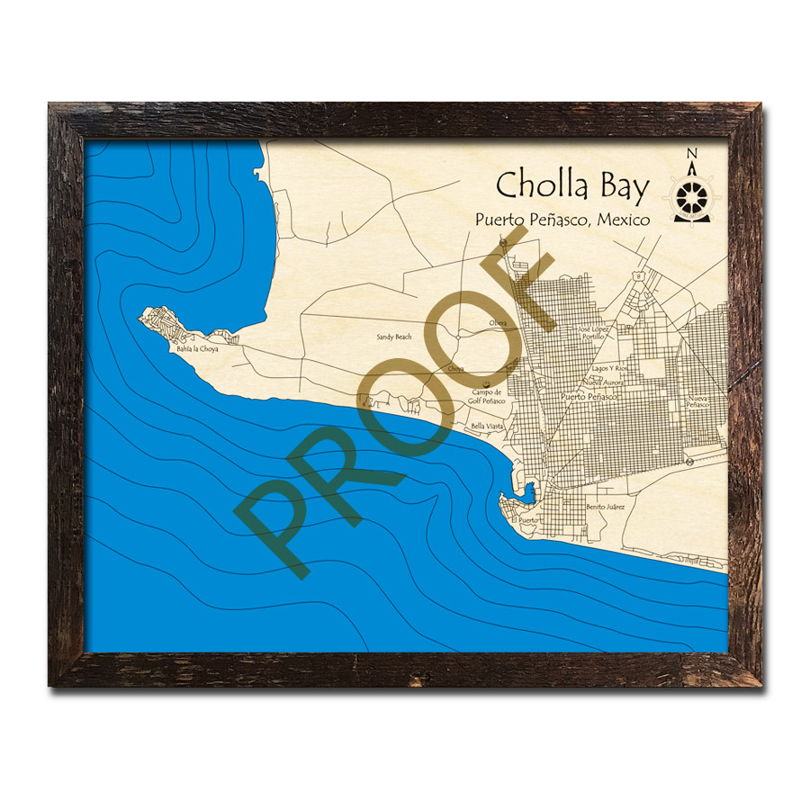 Cholla Bay (Mexico) 3D Wood Maps