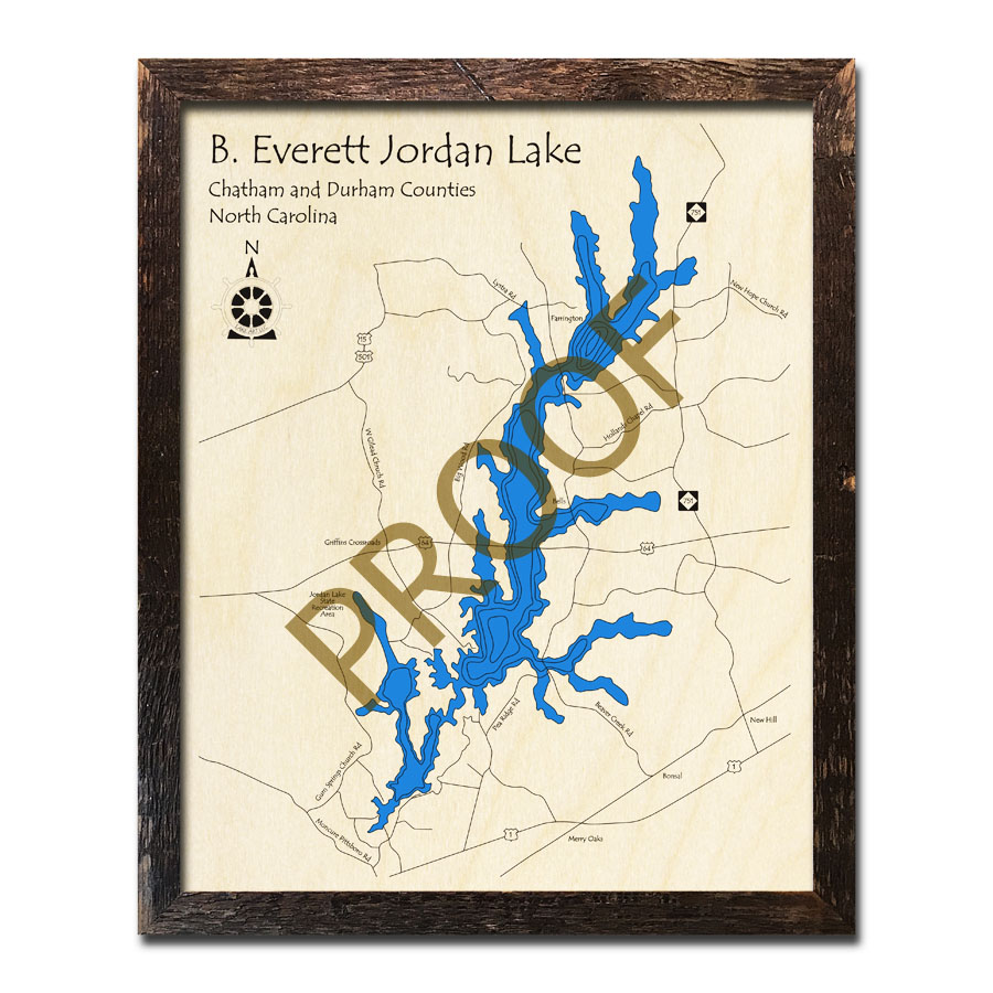 Lake Royale, NC 3D Wood Map