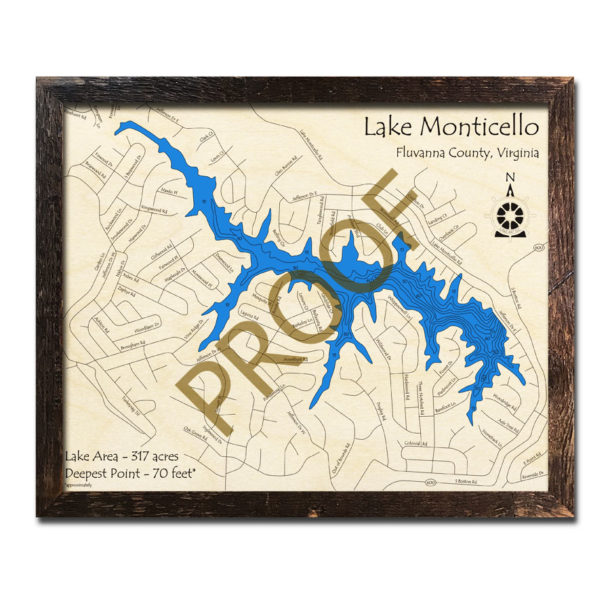 Claytor Lake 3d Wood Map Virginia Custom Map Art