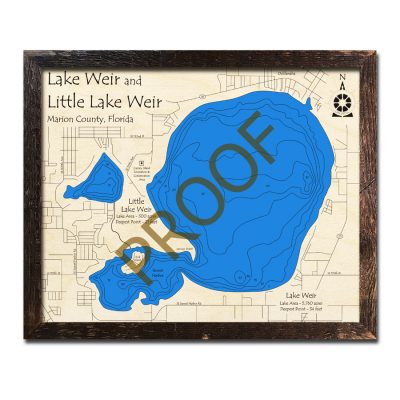 Lake Weir wood map 3d chart