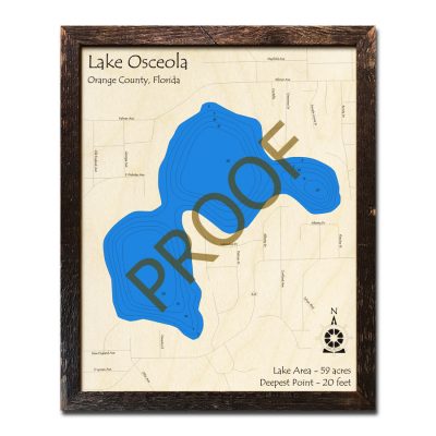 Lake Osceola wood map in 3d