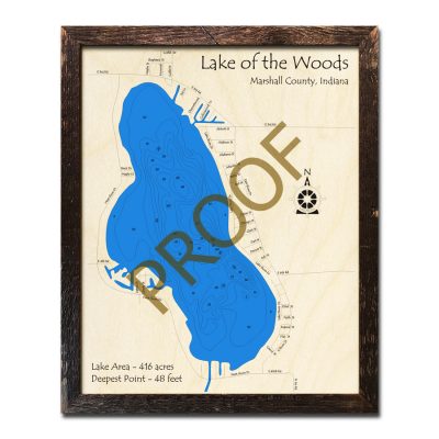 Lake of the Woods Indiana Map 3d