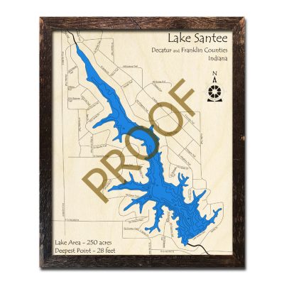Lake Santee Wood Map 3d