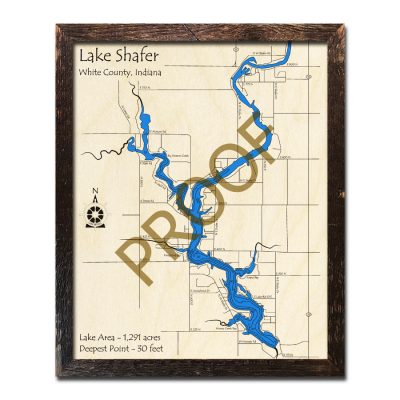 Lake Shafer 3d Wood Map