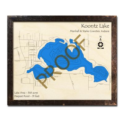 Koontz Lake Wood Map 3d