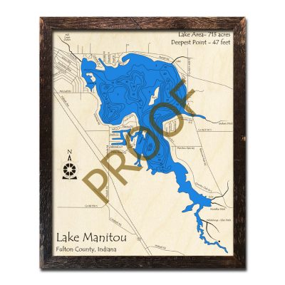 Lake Manitou 3d wood map
