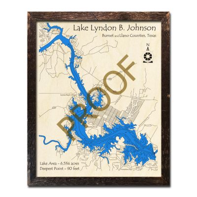 Lake Lyndon B Johnson Wood Map Texas