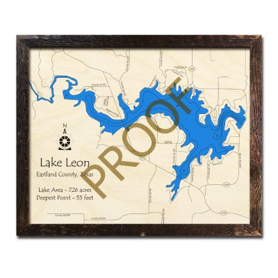 Lake Leon 3D Wood Map