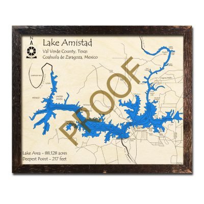 Lake Amistad Wood Map