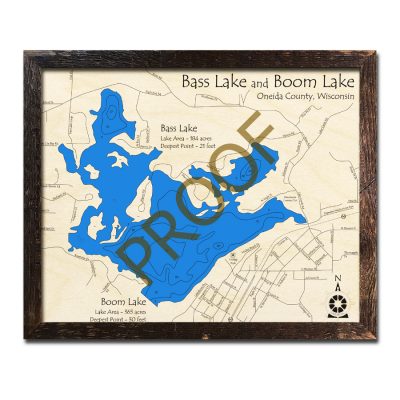 Bass Lake 3d Wood Map