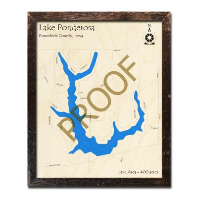 Lake Ponderosa 3d wood map