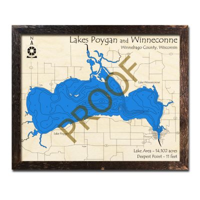 Lake Poygan 3d Wood Map
