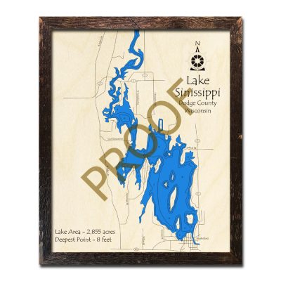 Lake Sinissippi 3d wood map