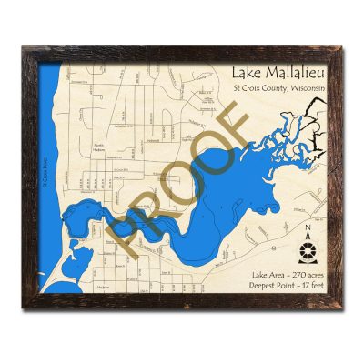 Lake Mallalieu 3d wood map