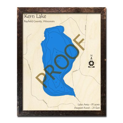 Kern Lake 3d wood map