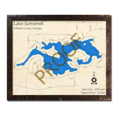 Lake Somerset 3d wood map