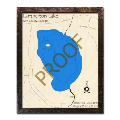 Lamberton Lake 3d wood map