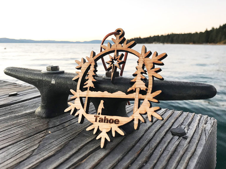 Lake Tahoe Ornaments | Set of 4 Lake Tahoe Christmas Ornaments | Laser