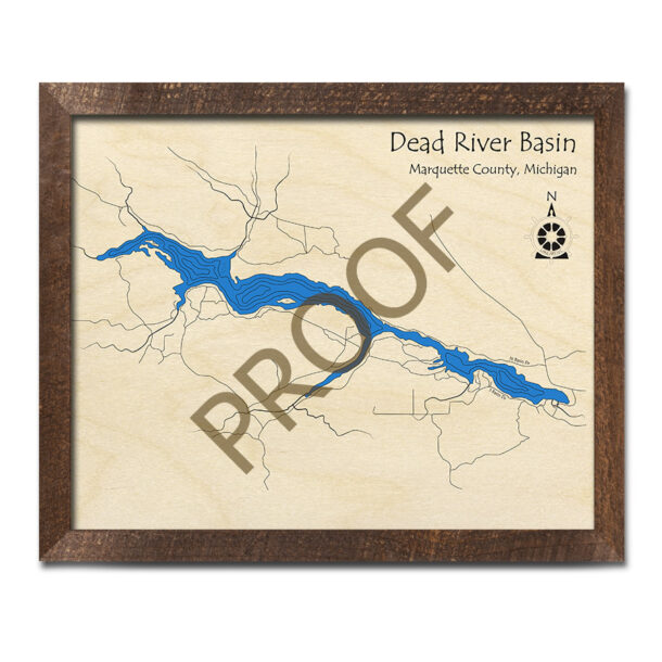 Dead River Basin, MI 3D Wood Map Michigan Nautical Wall Art