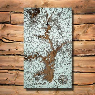 Lake Hartwell South Carolina Wood Street Art Map