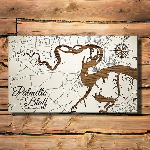 Palmetto Bluff South Carolina - Wooden Map Art Palmetto Bluff SC Papier 480x480