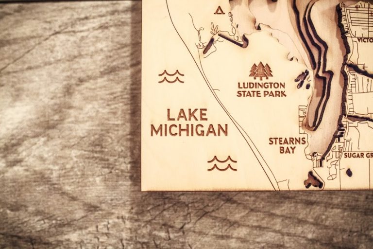 Lake Hamlin, MI Wood Map 3D Nautical Wood Chart