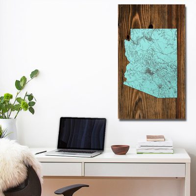 Arizona Wooden State Map