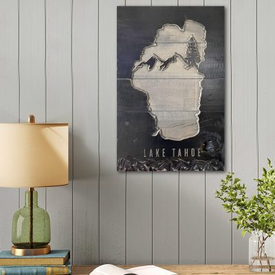 Lake Tahoe Carved Wooden Sign | Lake Tahoe Wooden Wall Art
