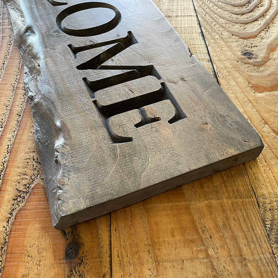 Carved Wood Welcome Sign | Moose Art 