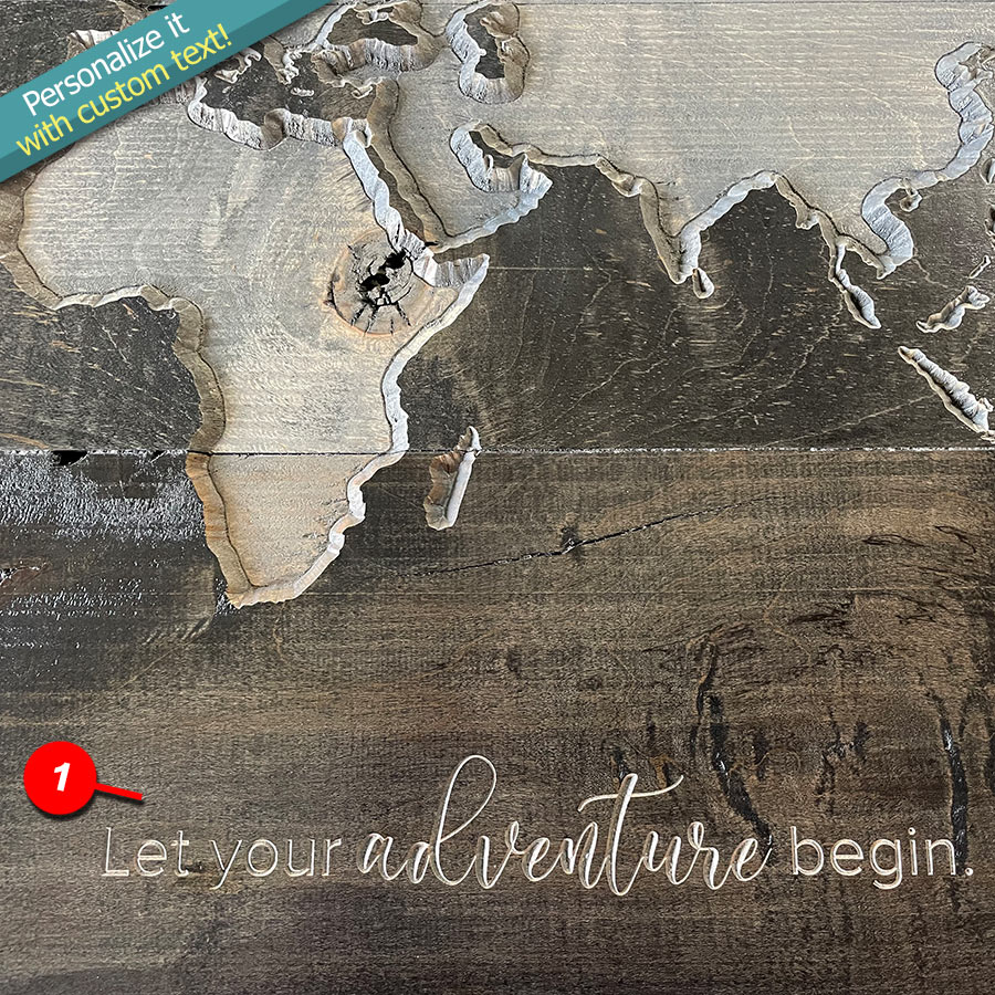 Wood Carved World Map Custom Live Edge Wooden Map