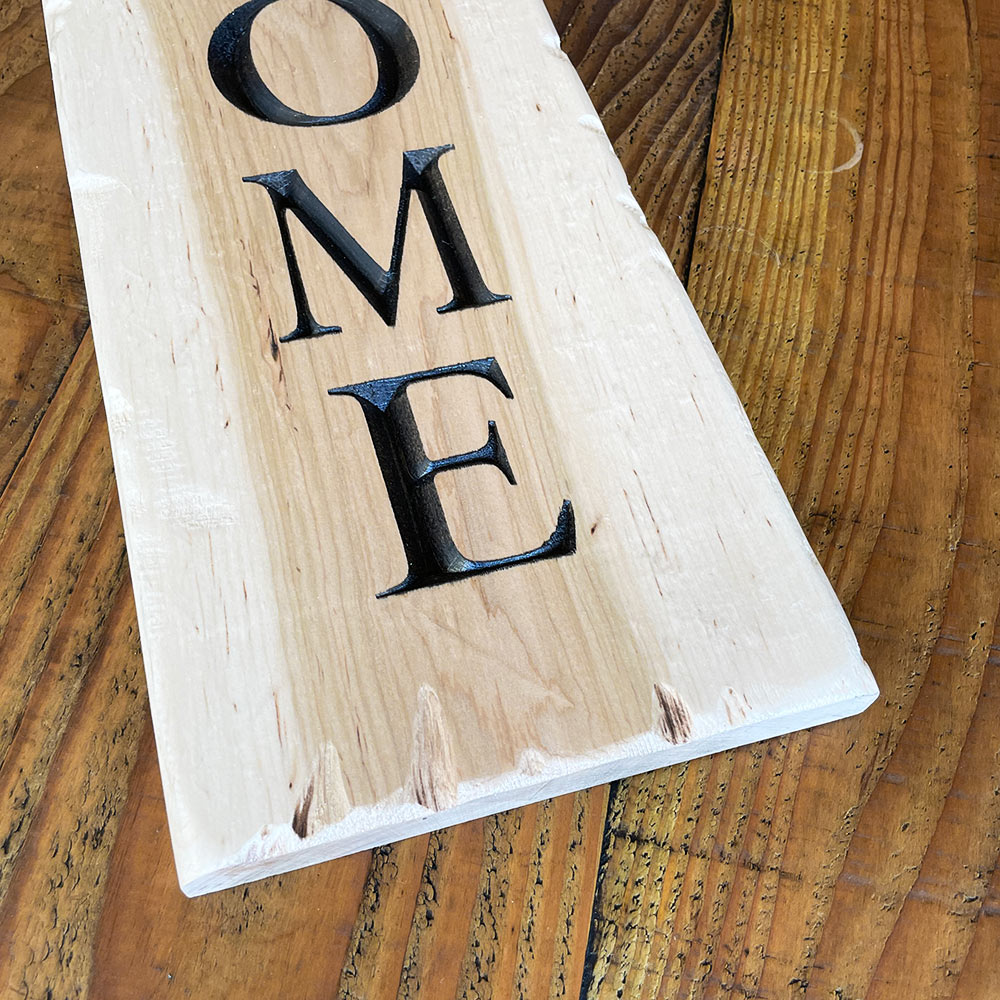 Carved Wood Welcome Sign, Vertical | Moose Art 