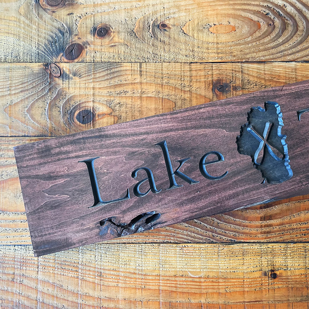 Custom Lake Tahoe Wood Carved Welcome Sign | Tahoe Paddles 7