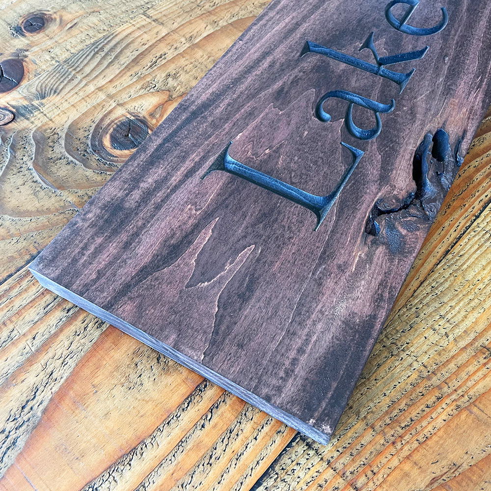 Custom Lake Tahoe Wood Carved Welcome Sign | Tahoe Paddles 7