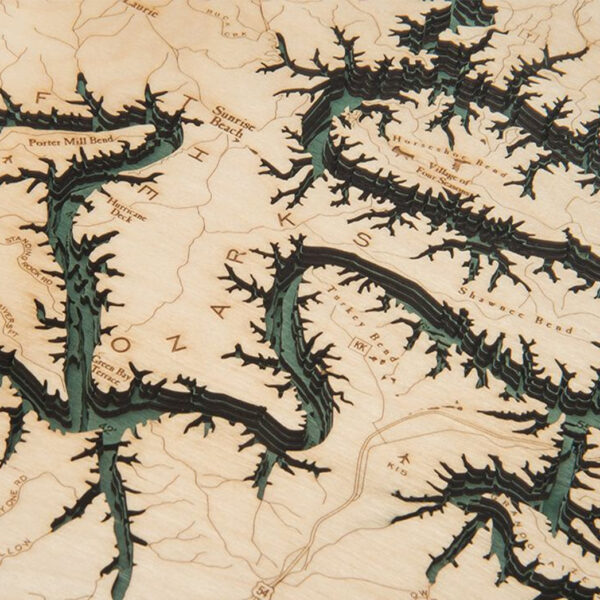Lake of the Ozarks Map 3D Wood Map, Wall Art 24.5" x 31"