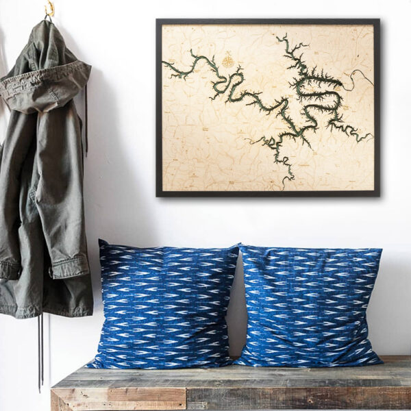 Lake of the Ozarks Map 3D Wood Map, Wall Art 24.5" x 31"