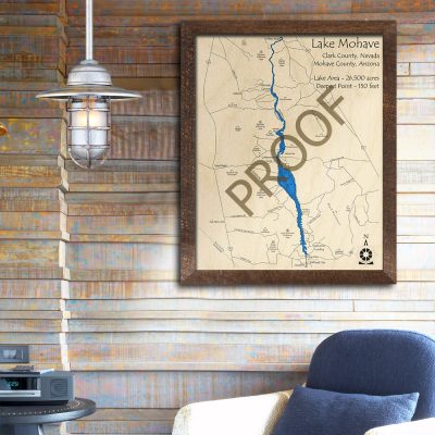 Lake Mohave 3D Wood Map