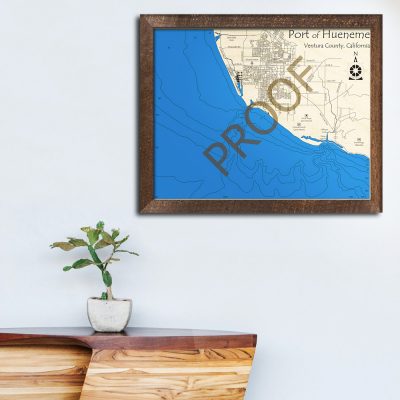 Port of Hueneme CA 3D Wood Map