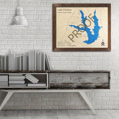 Lake Horton GA 3D Wood Map