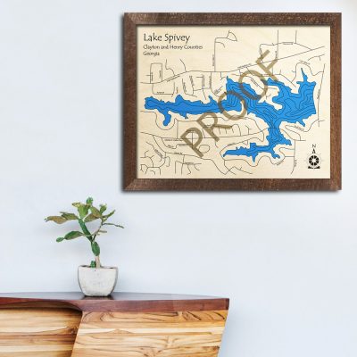 Lake Spivey GA 3D Wood Map