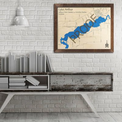 Lake Arthur LA 3D Wood Map
