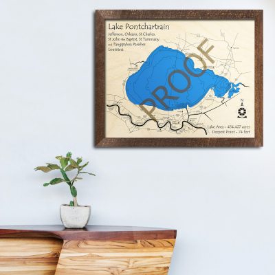 Lake Pontchartrain 3D Wood Map