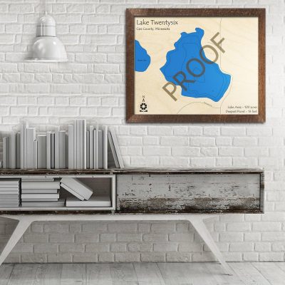 Lake Twentysix MN 3D Wood Map