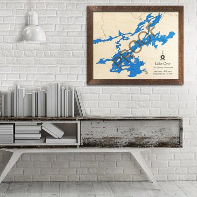 Lake One MN 3D Wood Map