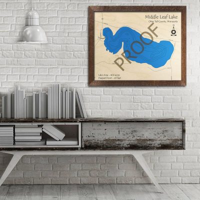 Middle Leaf Lake MN 3D Wood Map