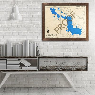Lake Marion MN 3D Wood Map