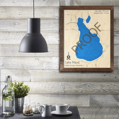 Lake Maud MN 3D Wood Map Wall Art